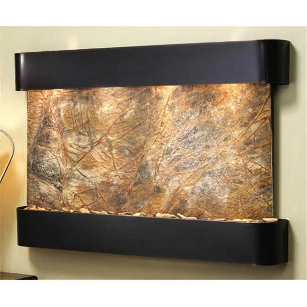 Sunrise Springs - Brown Rainforest Marble Wall Fountain