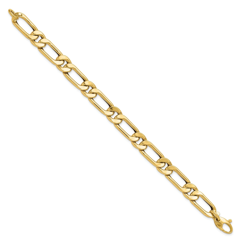 14K Polished Hollow Fancy Link Men's Bracelet