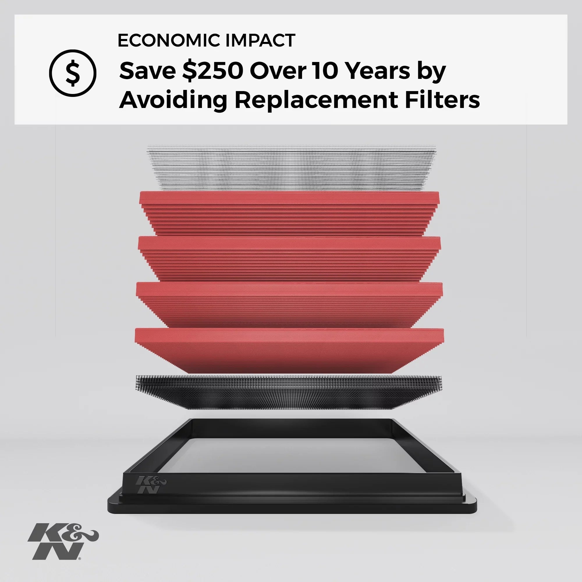& Engine Air Filter: High Performance, Premium, Washable, Replacement Filter: 2017-2019 Chrysler Pacifica, 33-5061