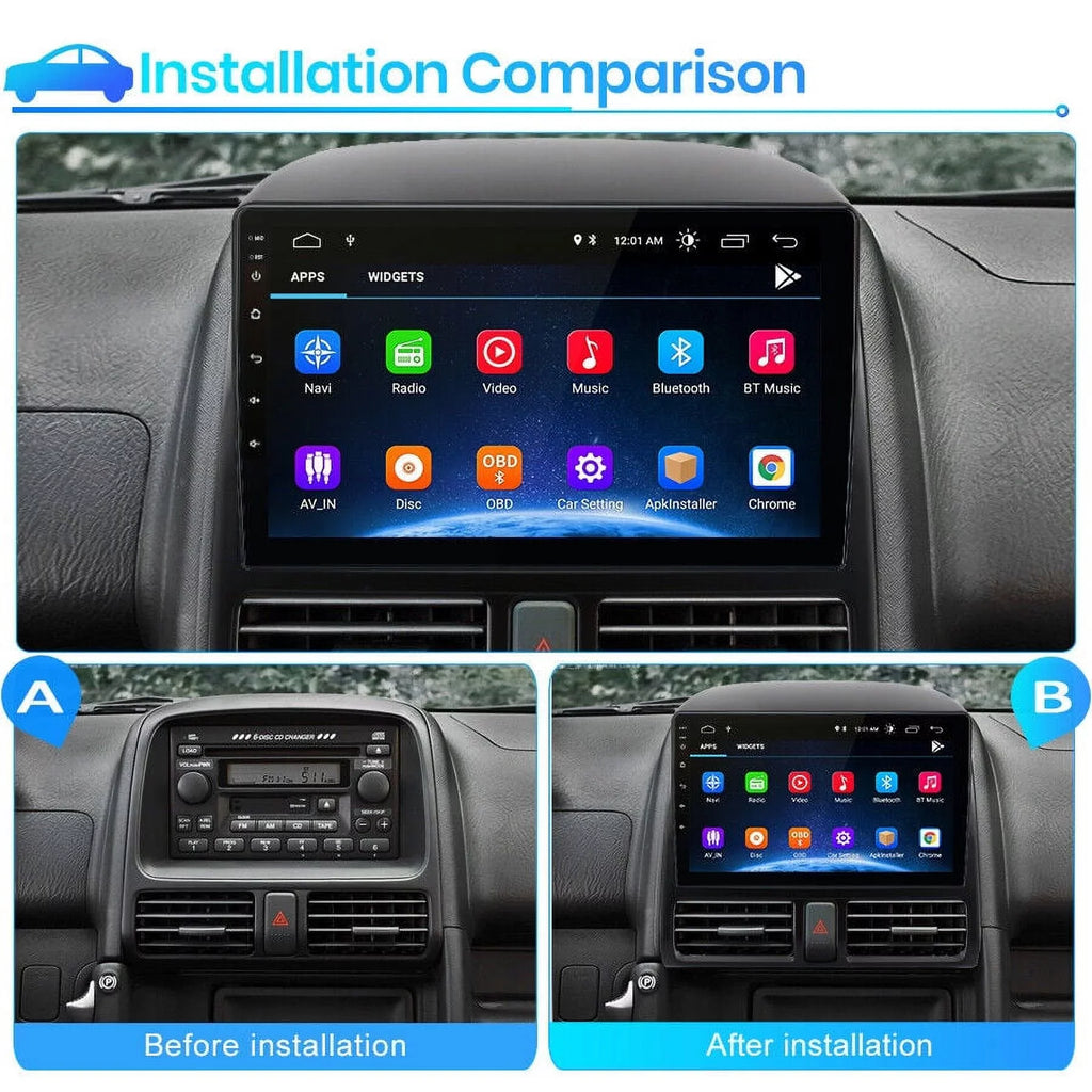 Carplay Car Stereo Radio for Honda  2001 2002 2003 2004 2005 2006,1+32GB 9 Inch Touch Screen with Apple Android Auto  Navigator Bluetooth WiFi  Radio Mirror Link
