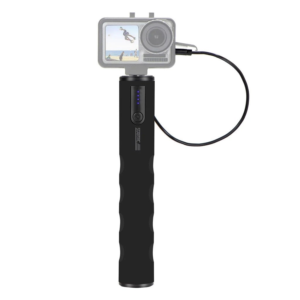 Walmeck  Multifunctional Power Bank Handle Grip with 6000mAh Large Capacity Battery 1/4 Inch Screw  Charging Port Replacement for  Action 2  Action   2   GoPro hero 8 9 10