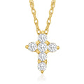 Canaria 0.10 ct. t.w. Diamond Cross Pendant Necklace in 10kt Yellow Gold, Women's, Adult