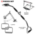 Fitness Maniac 5-Piece tricep pull down cable attachment machine attachments for gym exercise handle triceps tricept accessories home men bar pushdown workout