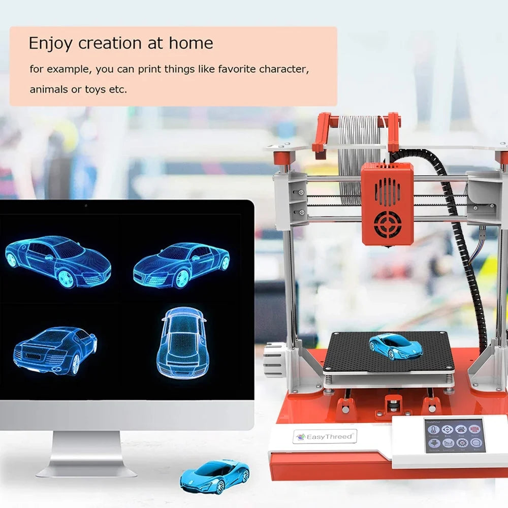 EasyThreed 3D printer,Print Size Removable 3d Printer Size Removable With 2.4'' With Tf Removable With 2.4'' Printer 100x100x100mm/4x4x4inches Print With 2.4'' With Printer Hine 100x100x100mm Mizuh