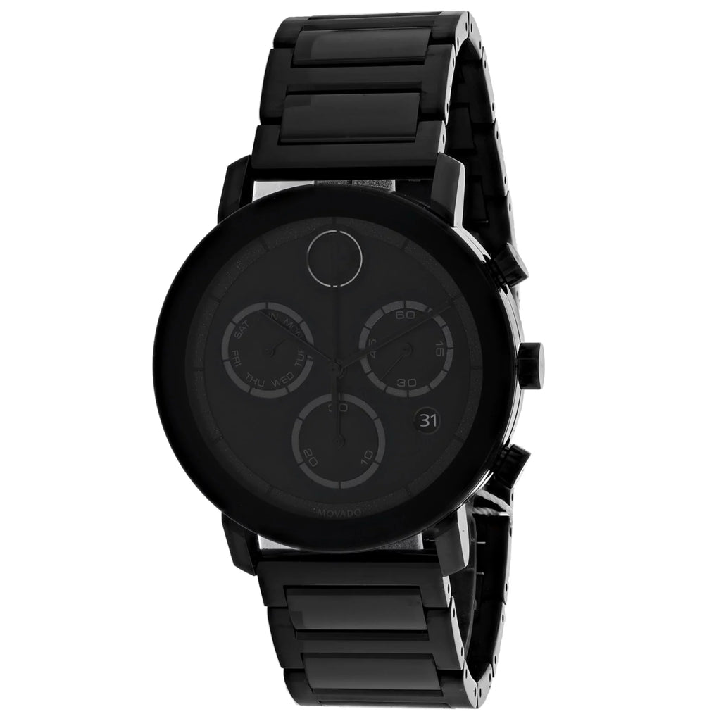 Movado Bold Evolution Black Chronograph Dial Black Stainless Steel Men's Watch 3600684