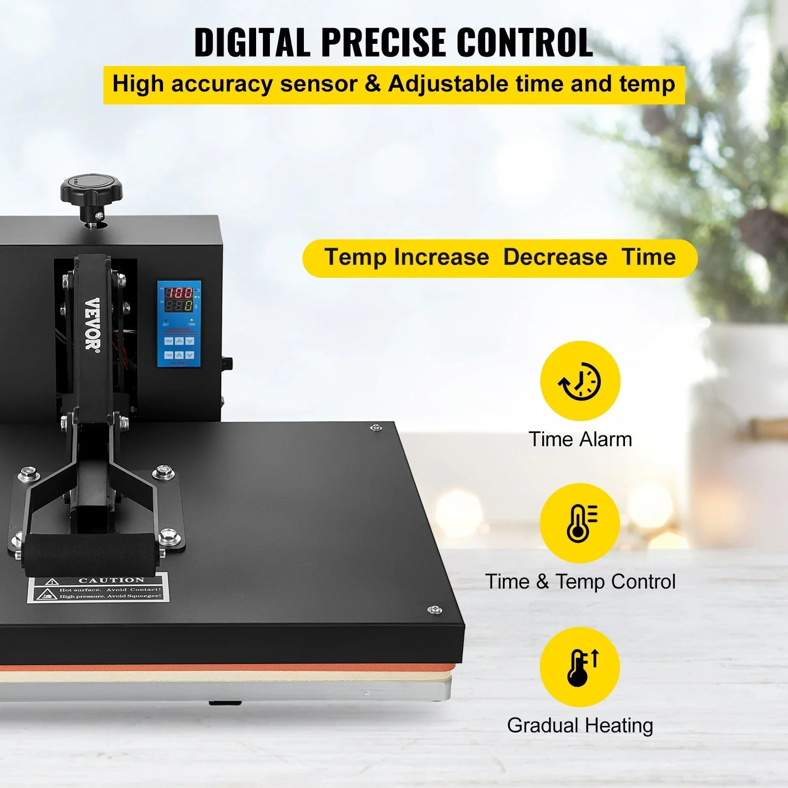 16x24 Heat Press Machine 1700W Power, Industrial Sublimation Printer for TShirt and Heat Transfer Vinyl, Easy to Use Digital Heat Press Black
