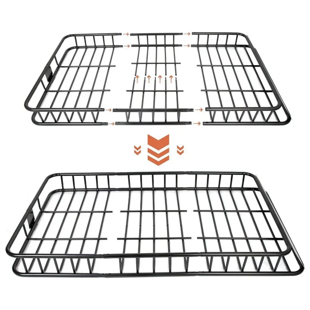 Teledu 64'' Universal Roof Rack w/Extension Cargo  Top Luggage Carrier Basket Holder