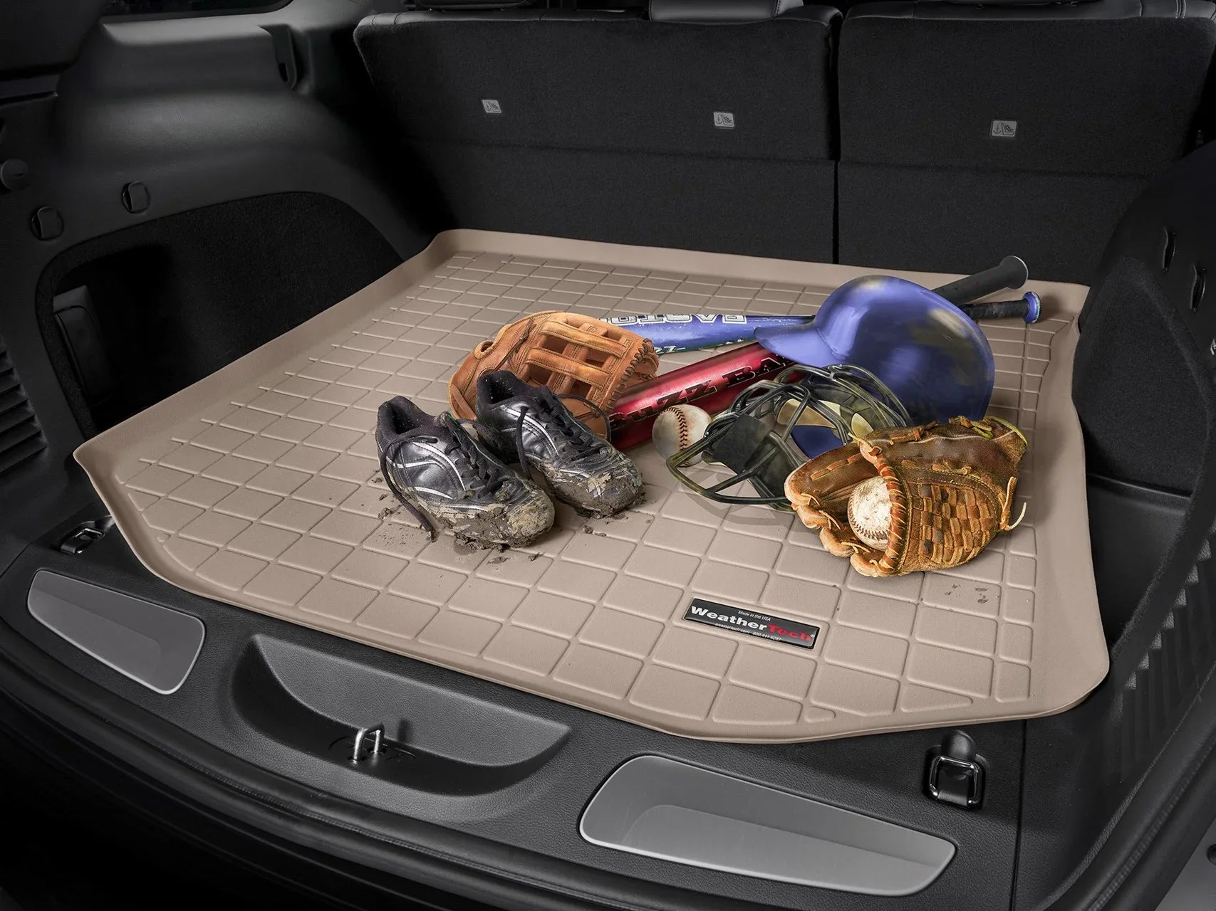 WeatherTech Cargo Trunk Liner with Bumper Protector designed for with 2010-2014 Subaru Outback - Behind 2nd Row Seating With Bumper Protector, Black