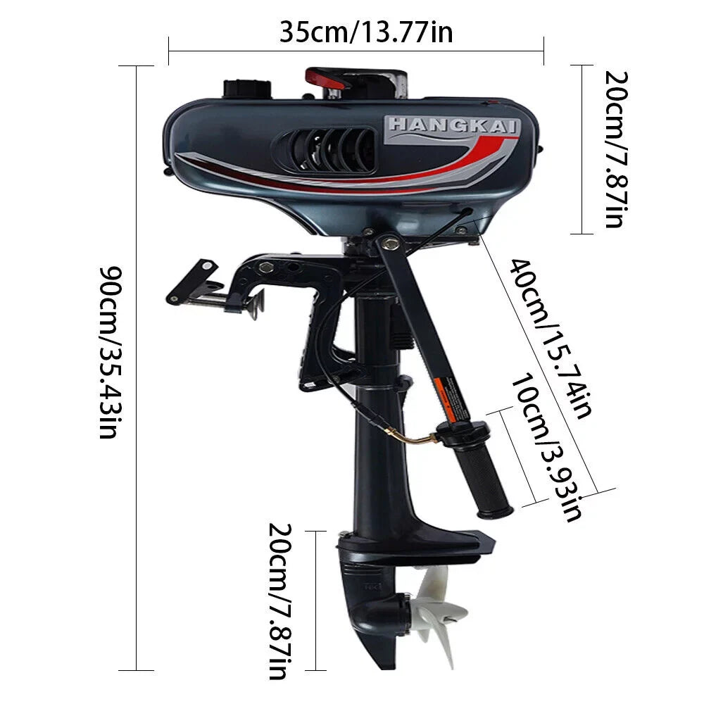 2-Stroke 3.5HP Outboard Motor Fishing Boat Petrol Engine  System 10 Km /