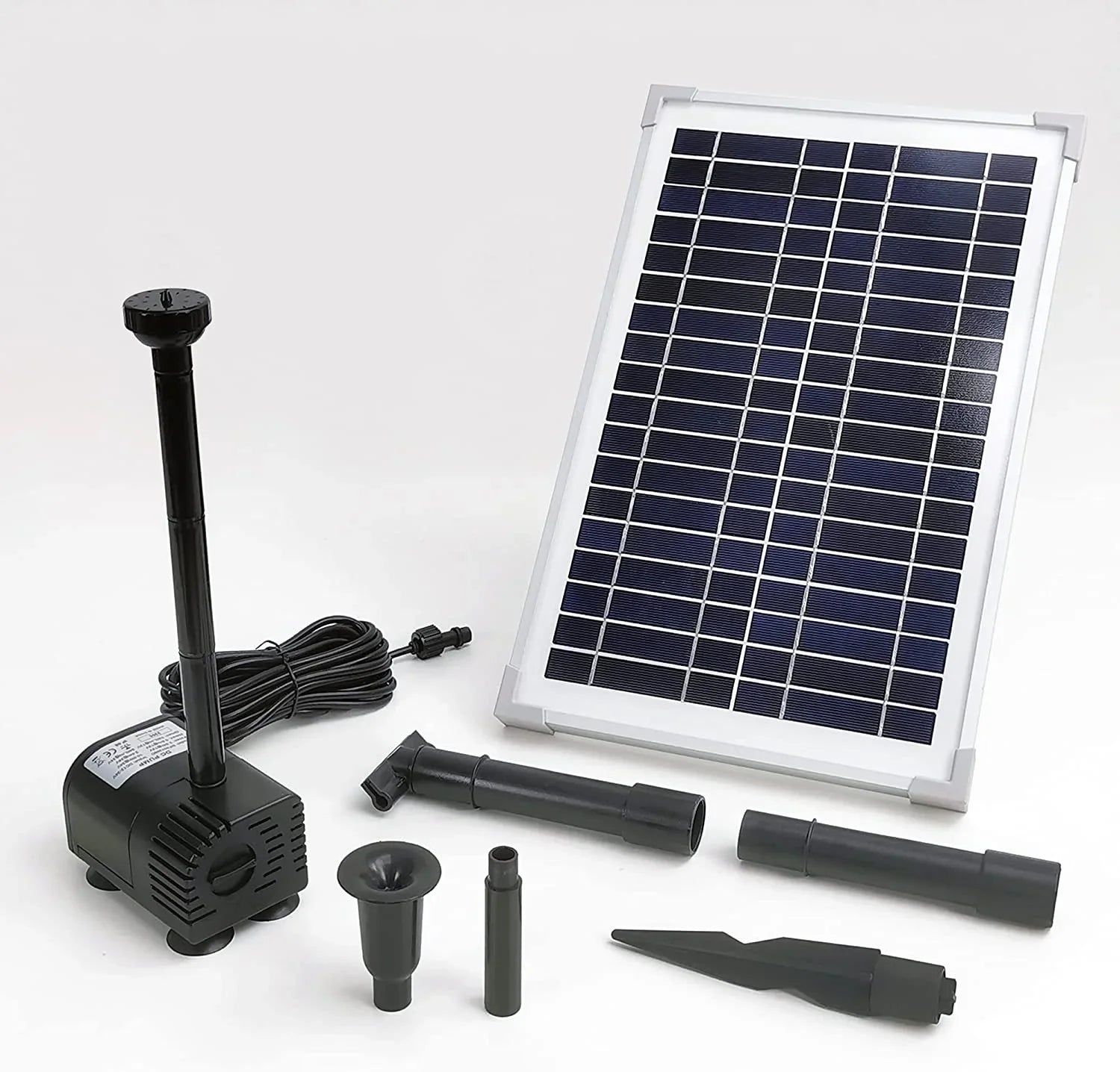12W Solar Water Pump :  Dry-Run Protection Solar Water Pump 185 GpH with 18V 12W Solar Panel for Fountain, Fish Pond, and Aquarium (No Backup Battery)