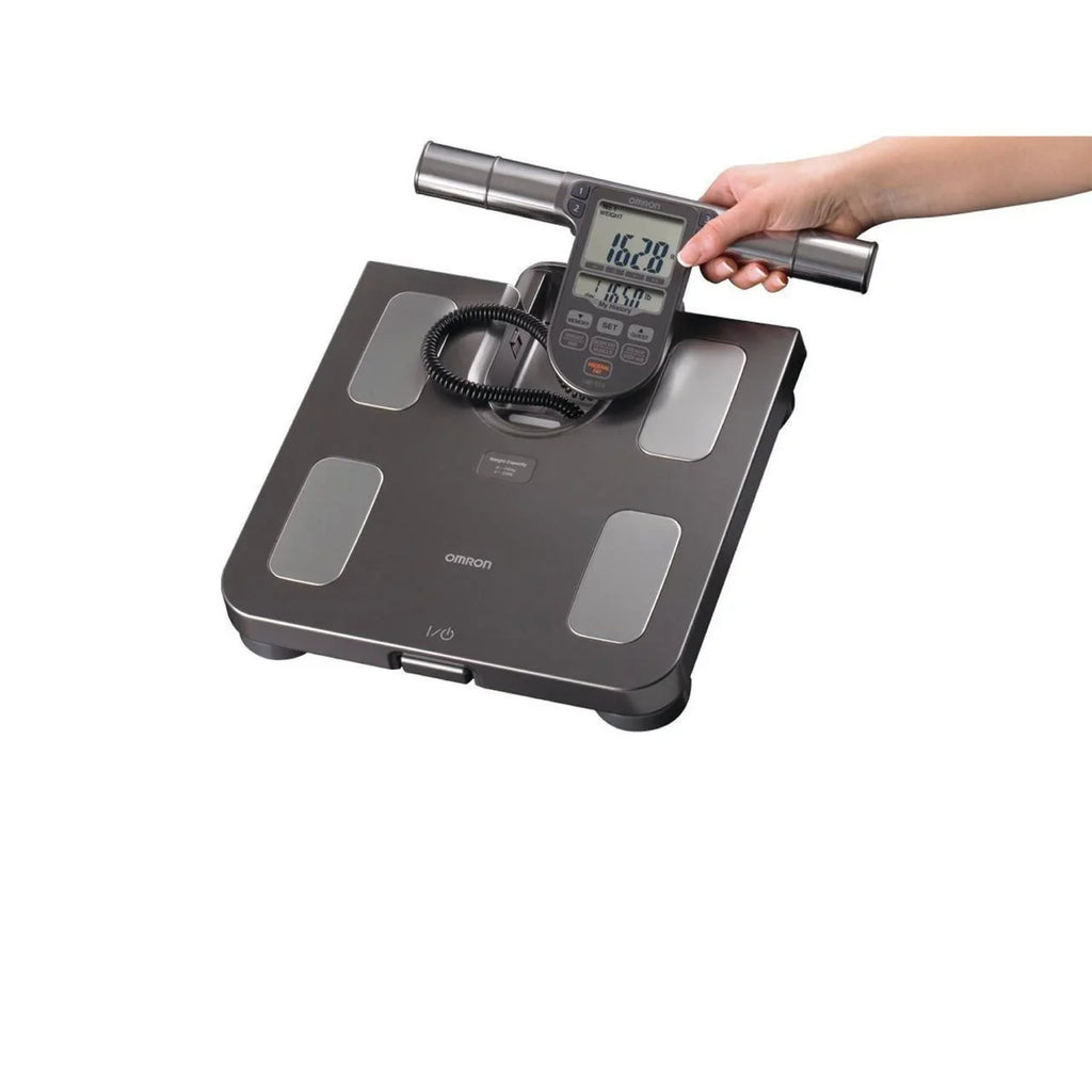 GoFit -65 Ball Exercise Ball with Pump (65 cm; White) and Omron -514C Full-Body Composition Monitor Black Bathroom Scale
