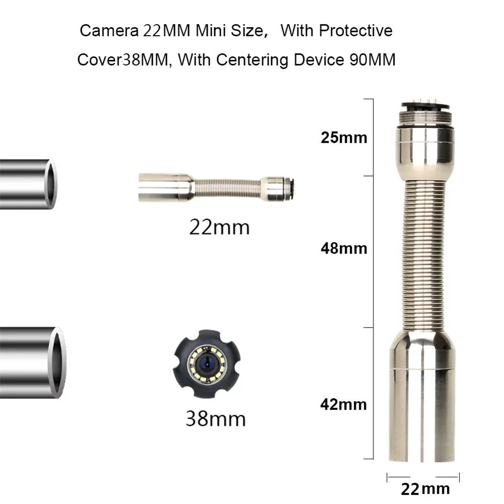 Sewer Inspection Camera, 20m 4500mA Battery  1000TVL Drain 22MM Sewer Pipeline Industrial Endoscope with 4.3 Monitor