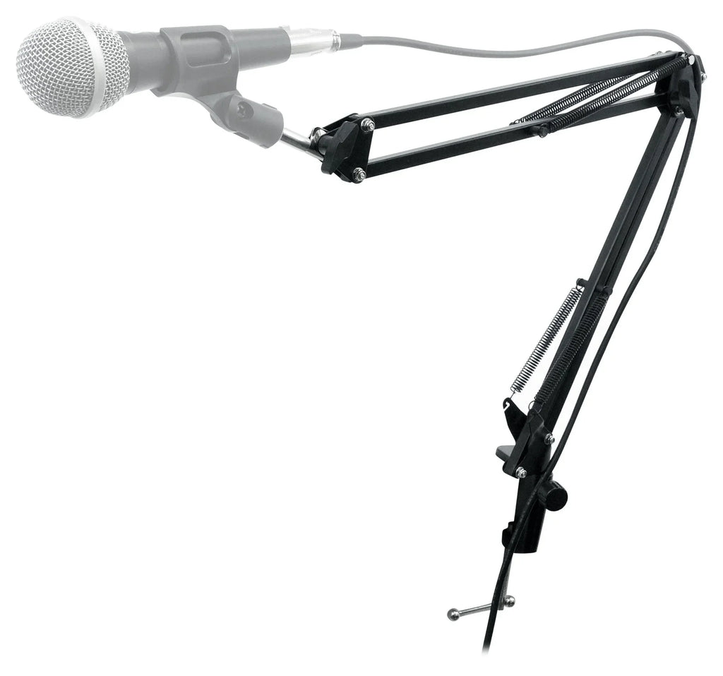 Rockville  Microphone Boom Arm Studio Podcast Mic Stand+Clamp+Pop Filter