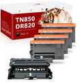 [4x Toner + 1x Drum]Compatible Toner&Drum Cartridge Replacement -850 -820 | Use with - - - - - - Printers, black