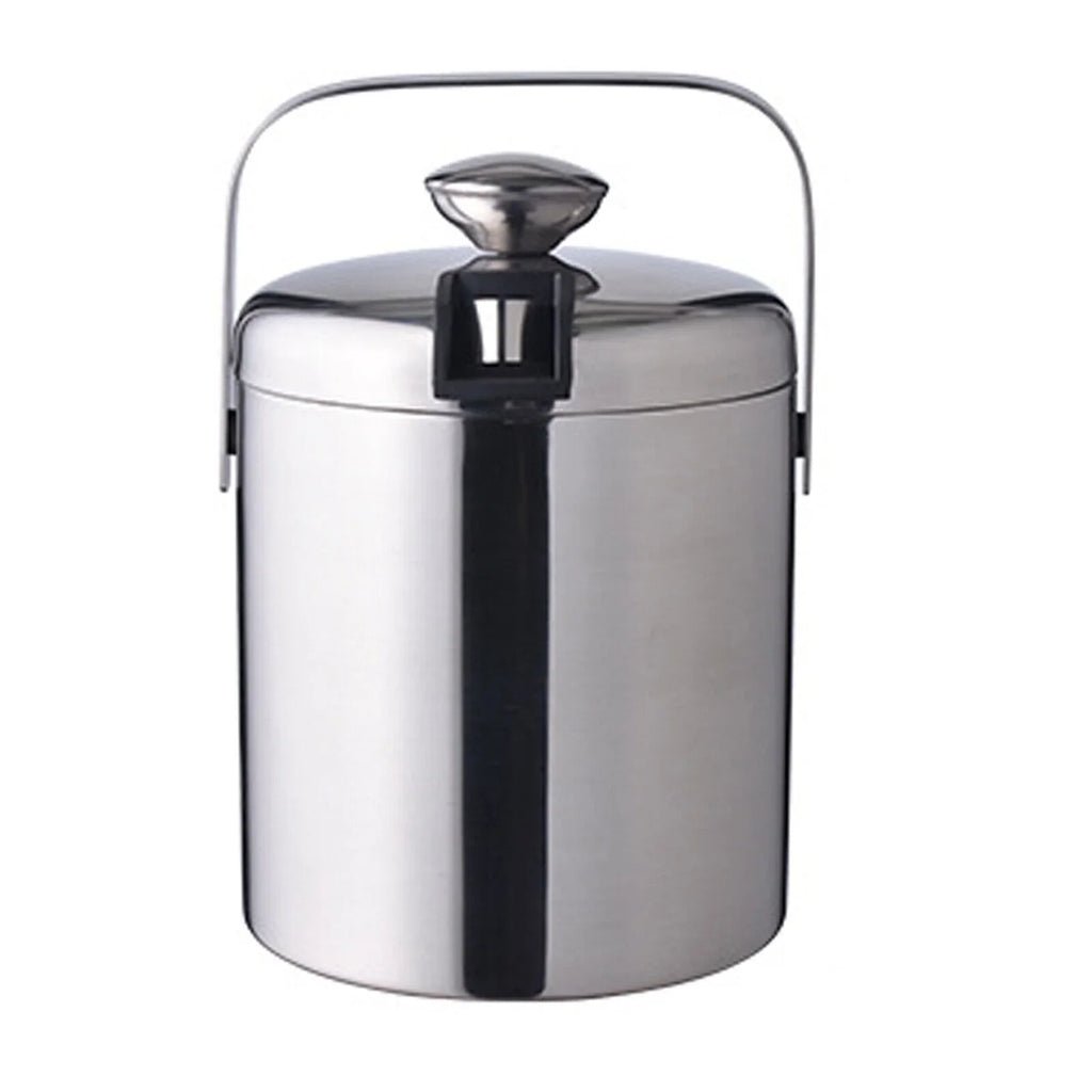 Double-Wall Stainless-Steel Insulated Ice Bucket With Lid & Ice Tong 1300