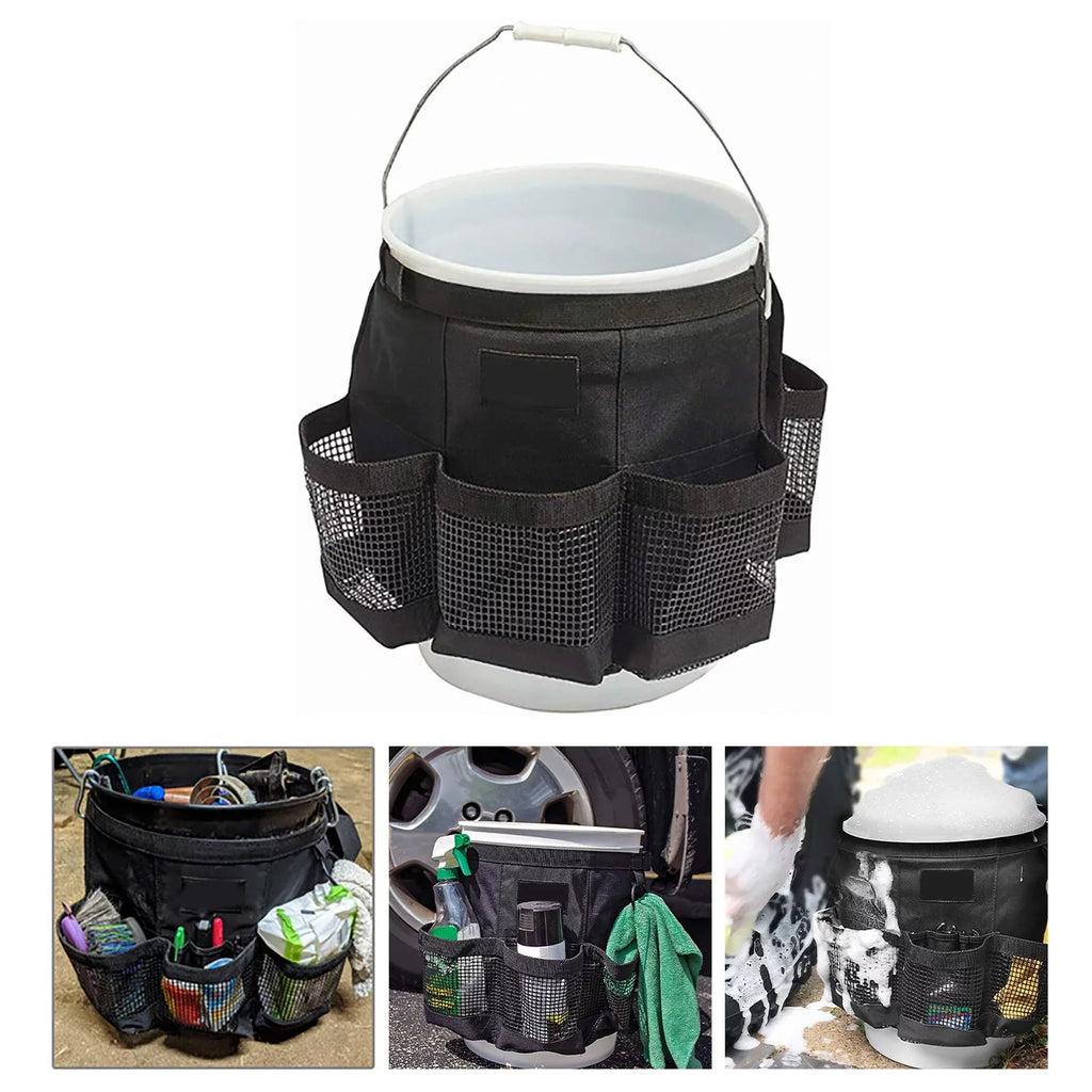 2x Car Wash Bucket Tool Organizer Large Capacity Fishing Bucket Storage for 5 Gallon Bucket Camping