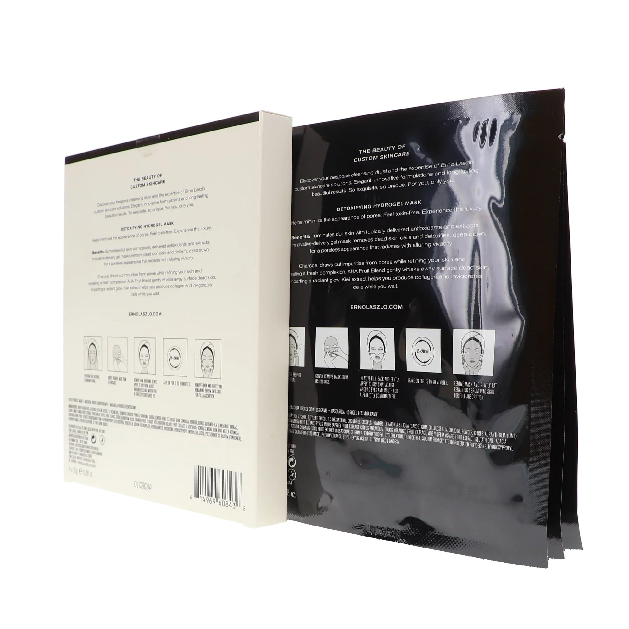 Exfoliate & Detox Detoxifying Hydrogel Sheet Mask by Erno Laszlo for Women - 4 x 0.88 oz Mask