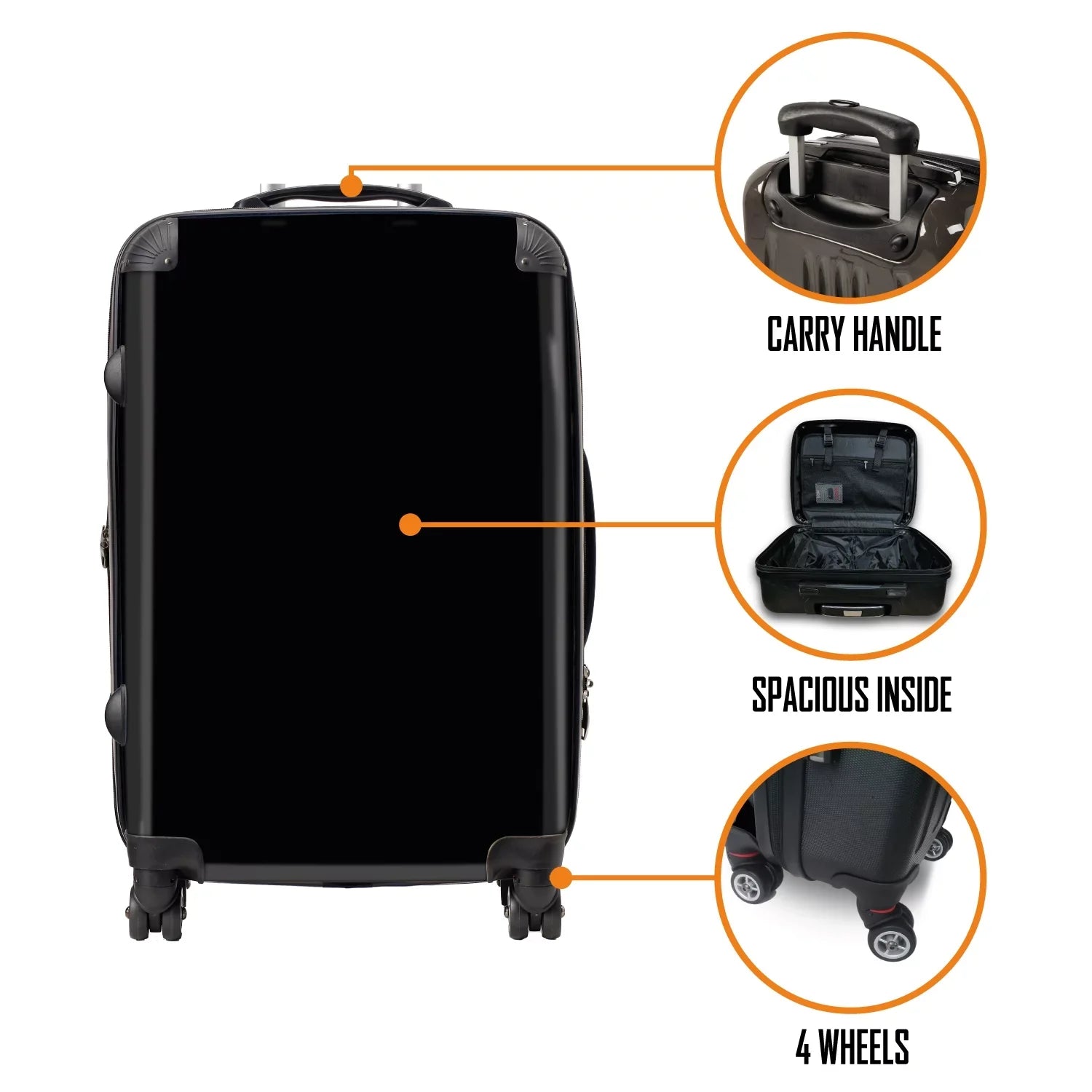 Rocksax Unisex / Official Tour Series Luggage/Suitcase By Rocksax - Back In Black - Large 95L