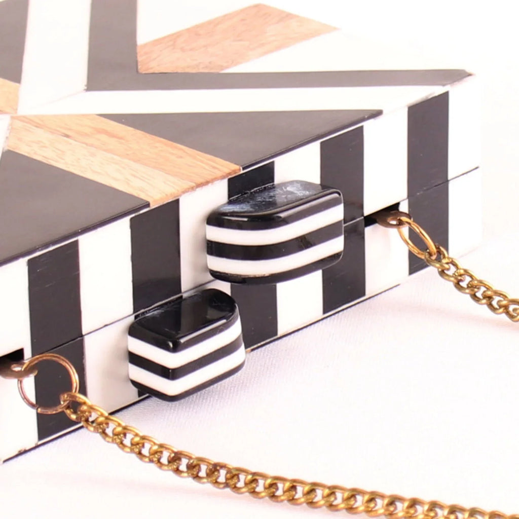 Different Craft India Wooden inlay Acrylic Designer clutch bag for women