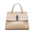 Pre-Owned Authenticated Gucci Medium Bamboo Daily Calf Leather Brown Satchel Unisex (Good)