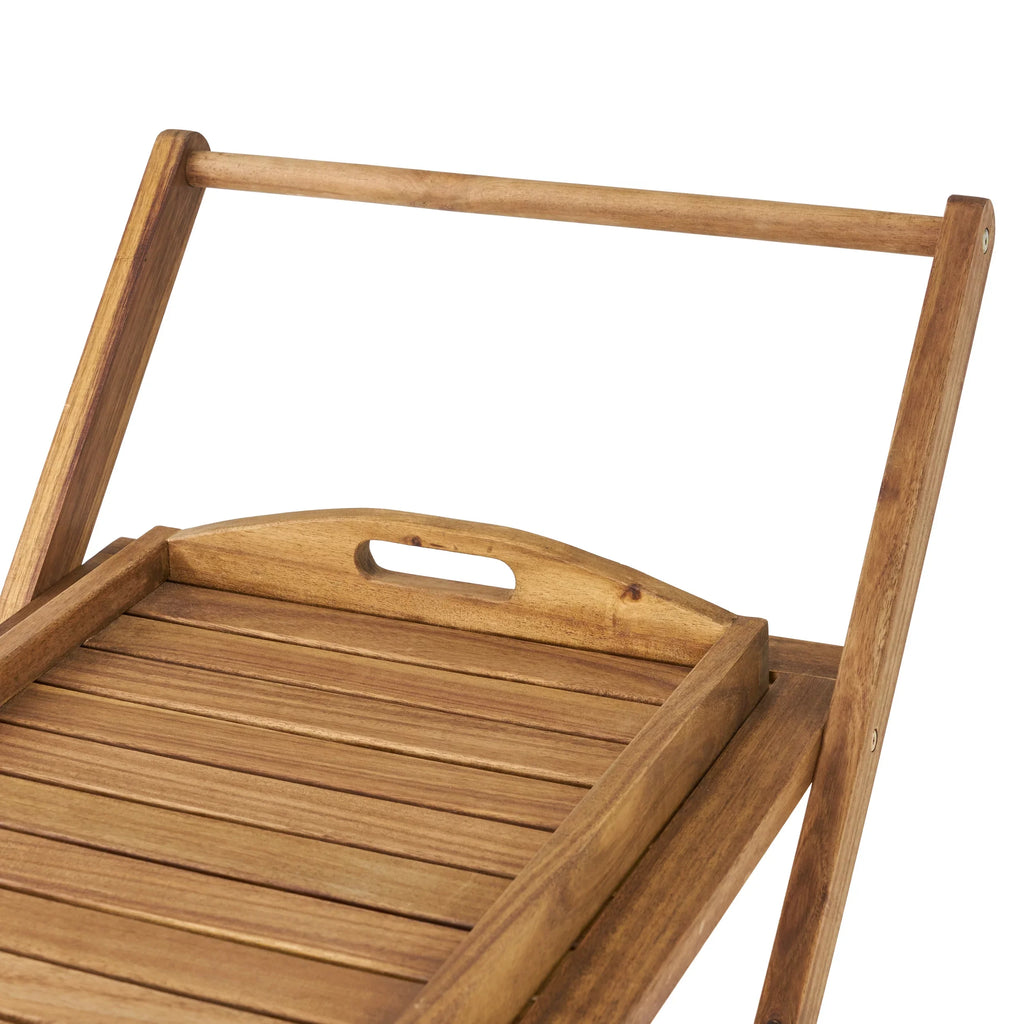 Huppert Acacia Wood Indoor Bar Cart, Natural Stained