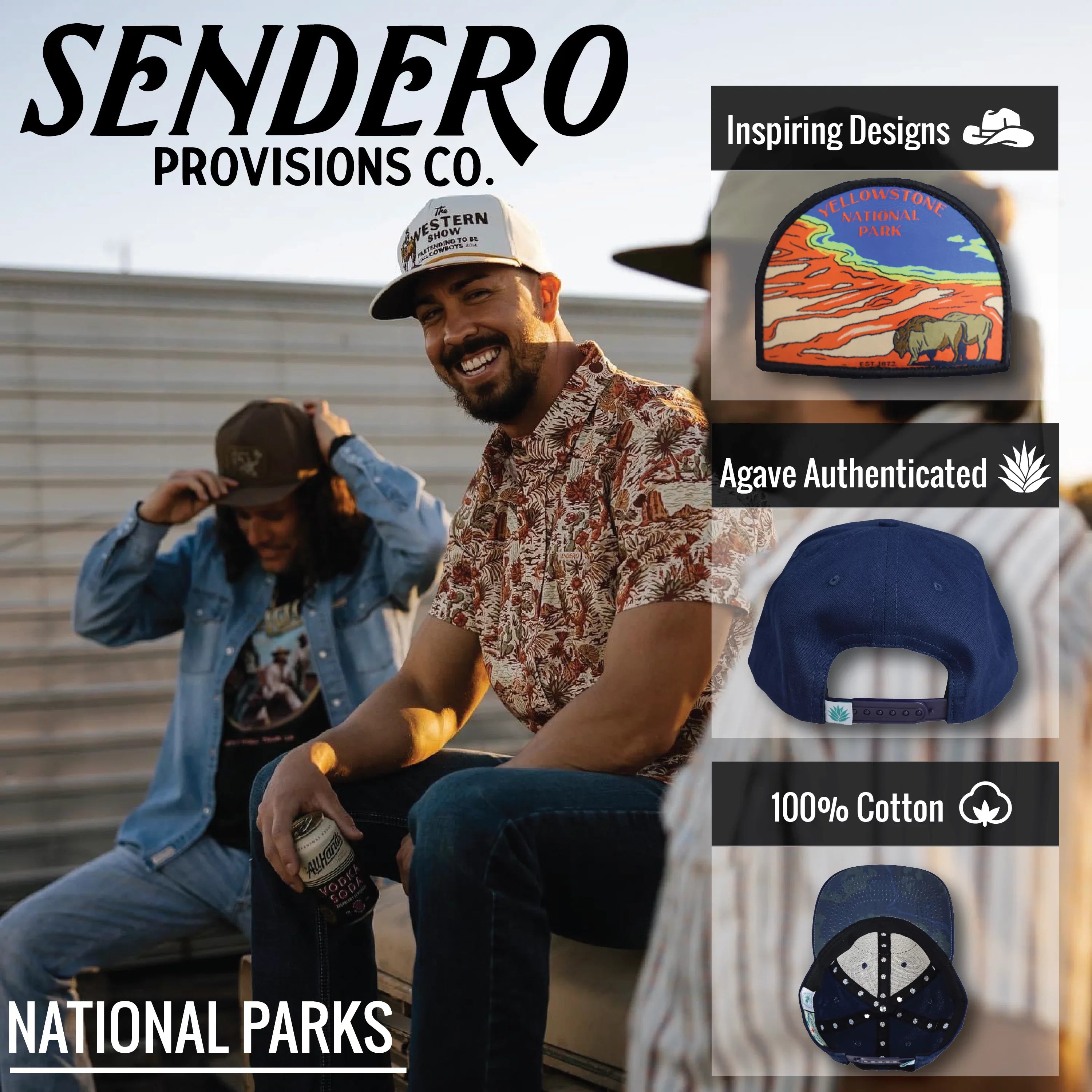 Sendero Provisions Co. Yellowstone National Park Adjustable Snapback Hat