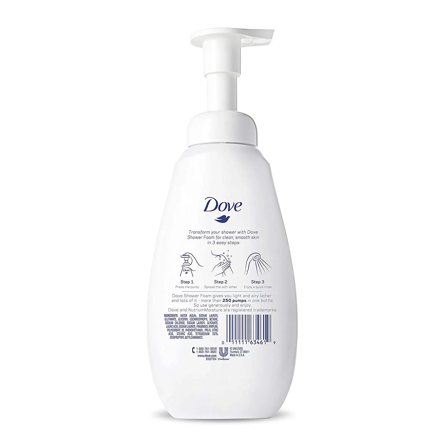 Dove Shower Foam Foaming Body Wash Deep Moisture Nutrium 13.5 oz (Pack of 3)
