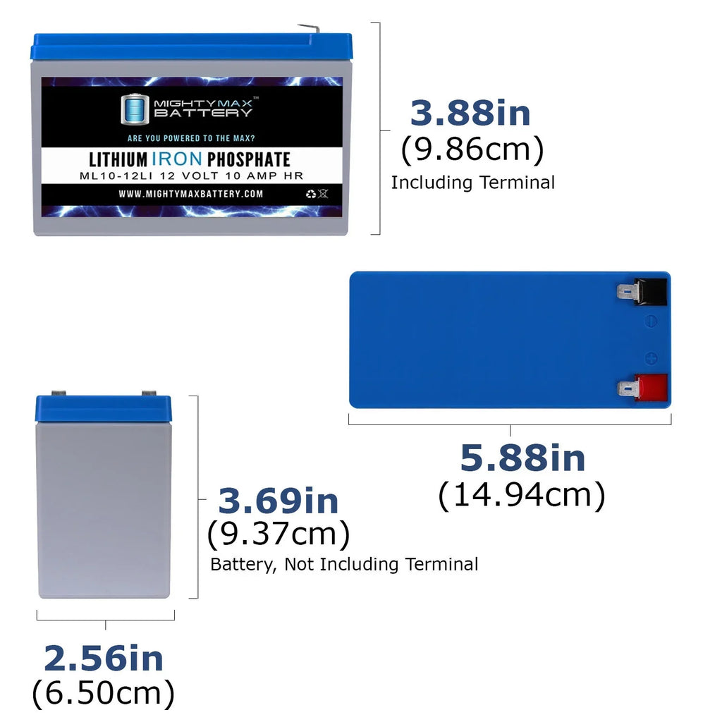 12V 10AH Lithium Replacement Battery Compatible with Marcum -1Pro - 3 Pack