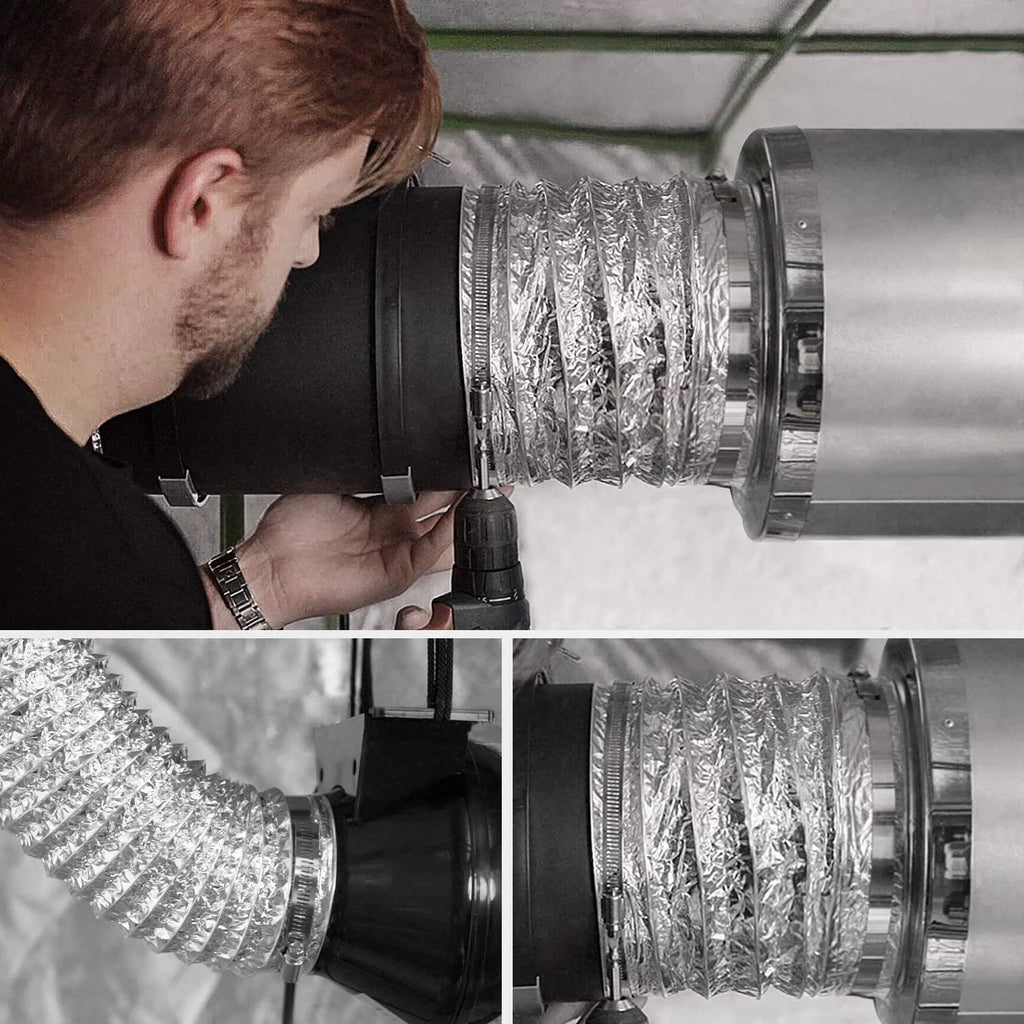 Air Filtration Kit: 6 Inch 440  Inline Fan, 6'' Carbon Filter and 16 Ft Ducting Combo