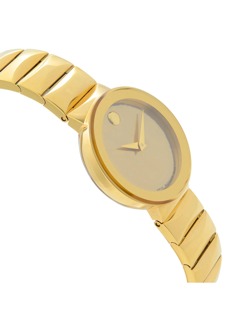Movado Sapphire Museum 26mm Gold  Dial Steel Quartz Ladies Watch 0607049