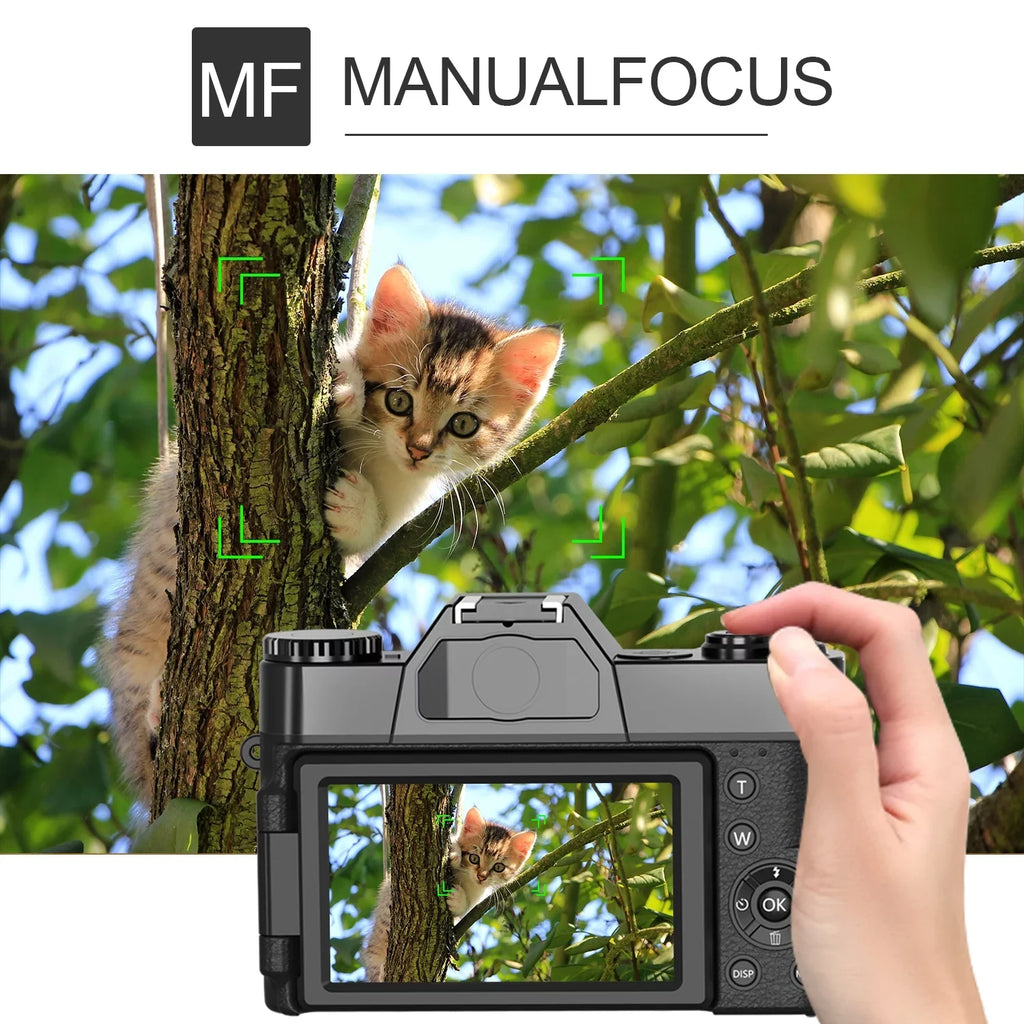 Saneen Digital Camera for Photography and Video 4K 48MP Vlogging Camera for YouTube (Black) - Perfect for Beginners