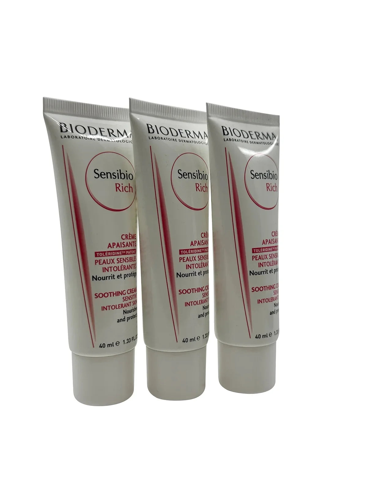 Bioderma Sensibio Rich Soothing Cream Sensitive Skin 1.33 oz Set of 3