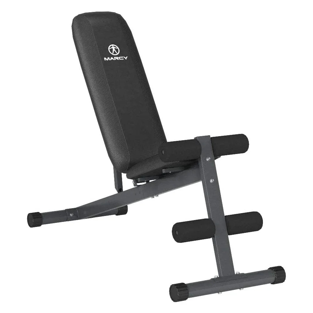 Marcy -261W Utility Bench for Upright, Incline, Decline, and Flat Exercise Bundle with Deco Essentials 27 Ounce Water Bottle and Workout Cooling Sport Towel