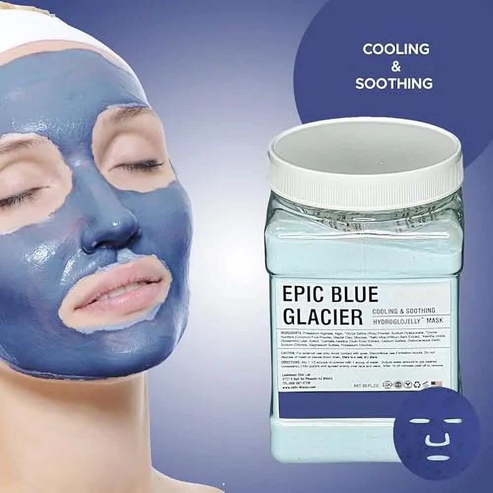 Luminous Skin Lab Epic Blue Glacier Jelly Mask,  Professional Pack Peel off Facial Mask - Anti-Aging, Reducing Dark Spot & Natural Skin Treatment - Suitable for All Skin Types | 30 fl oz