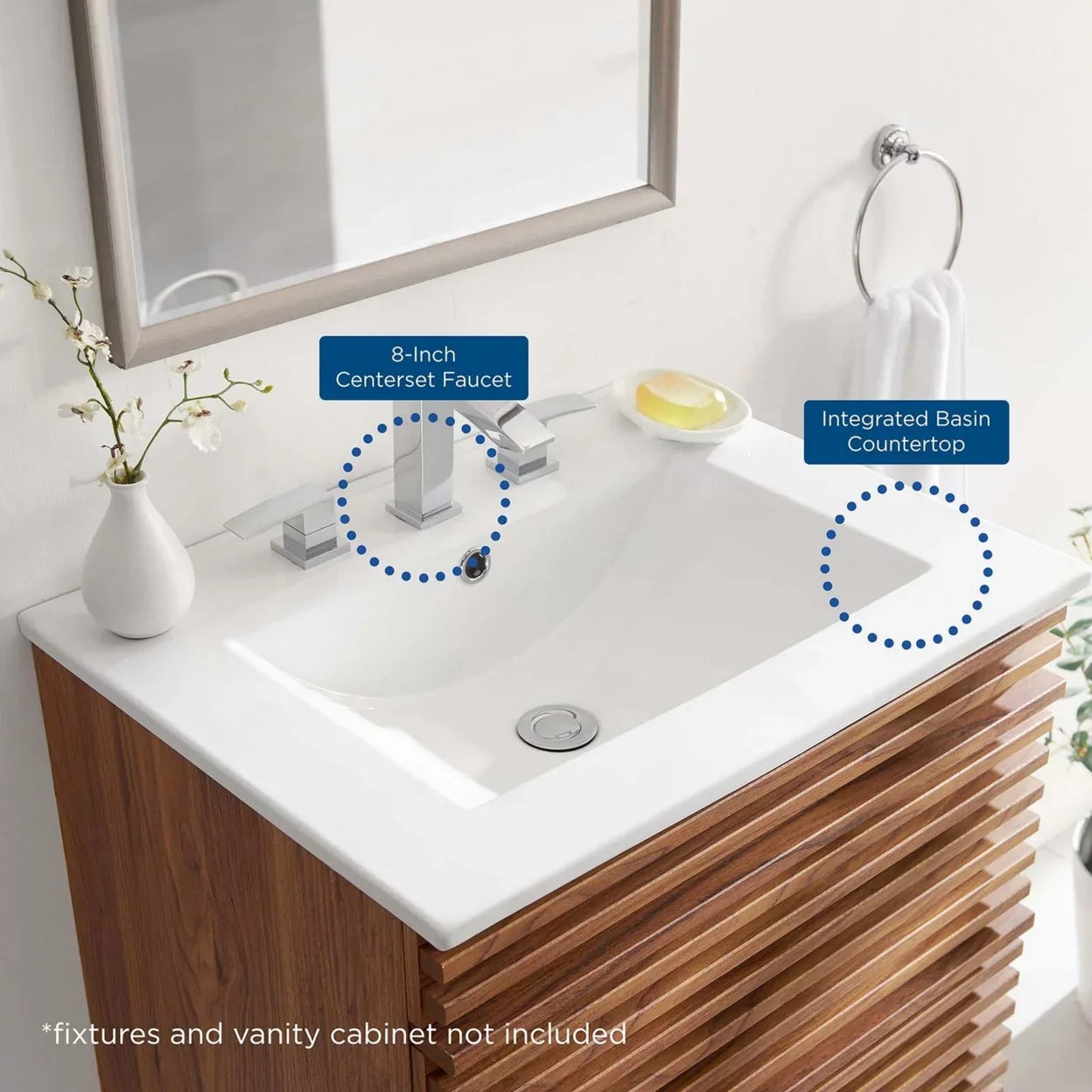 Cayman 24" Bathroom Sink White