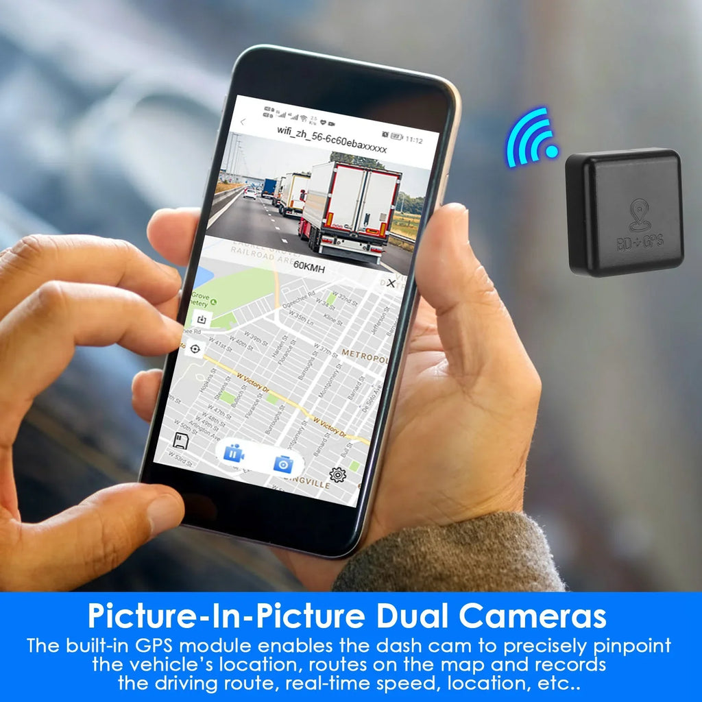 1080P Dual Lens Dash Cam, iMounTEK Universal Vehicle Driving Recorder, Car  with WiFi  -Sensor  Control Motion Detection Parking Monitor Night Vision