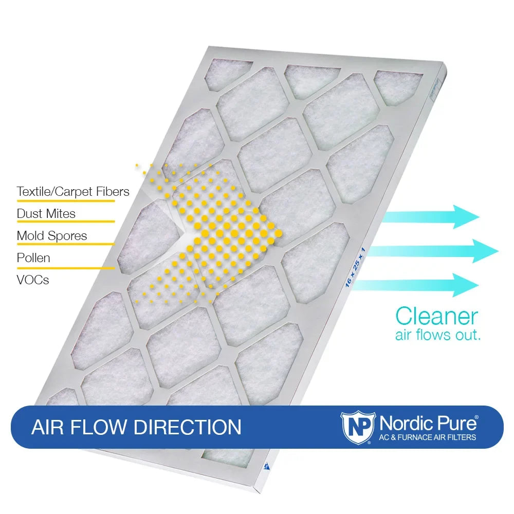 12x12x1 (11_3/4x11_3/4) Pure Green Eco-Friendly  Furnace Air Filters 12 Pack