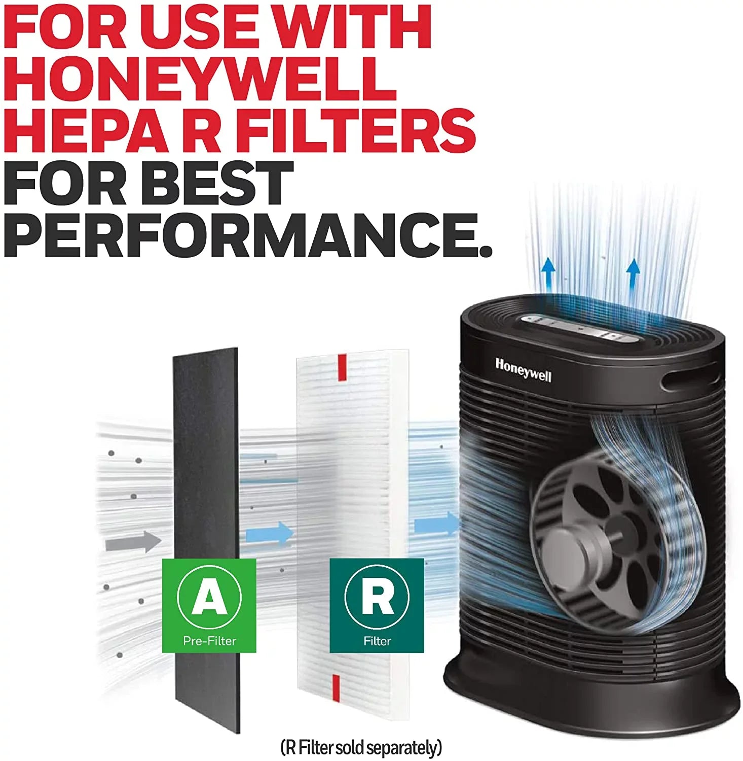 Honeywell - Pre-Cut Carbon Pre-Filter For  Series Air Purifiers - 4 Pack (Filter )