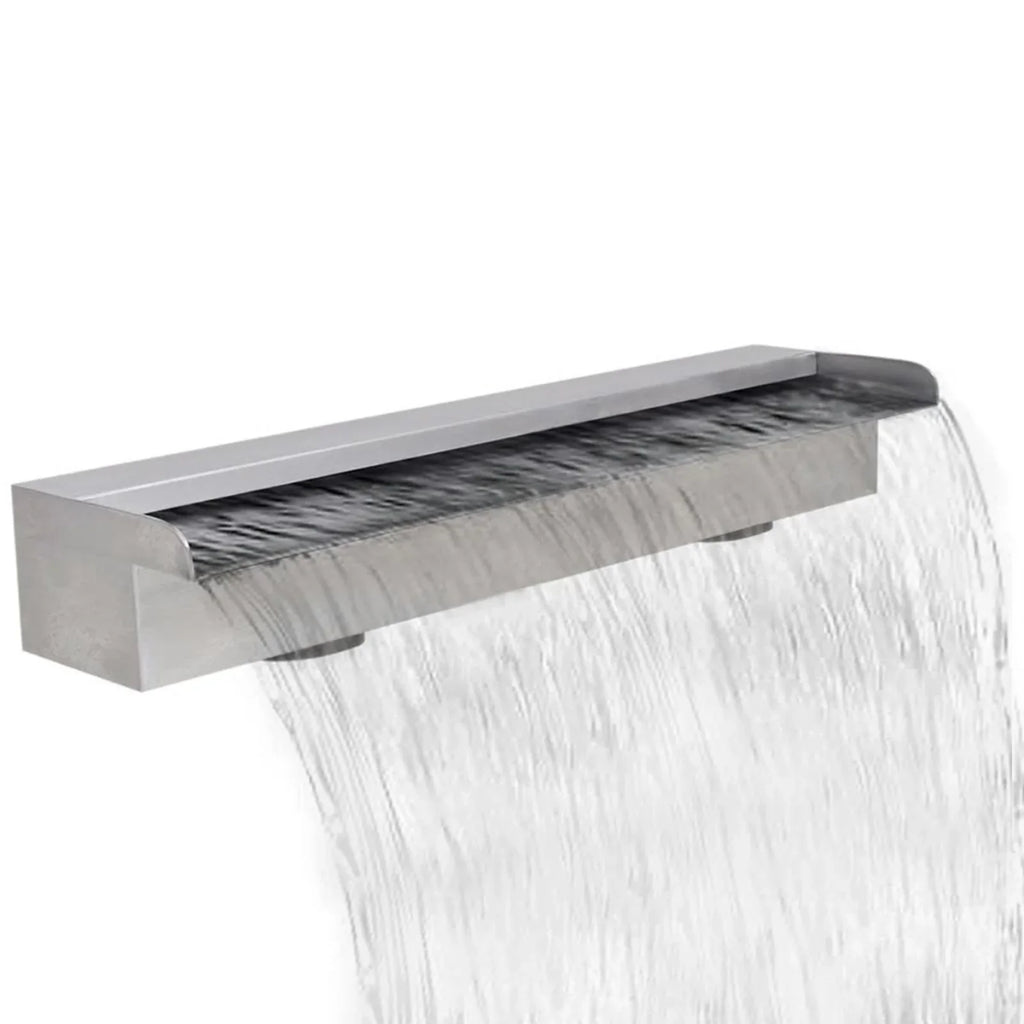 Dcenta Waterfall Pool Fountain Stainless Steel Descent Water Feature Spillway Garden  Pool Spa Fountain 23.6 x 4.5 x 3.1 Inches ( x  x )