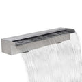 Dcenta Waterfall Pool Fountain Stainless Steel Descent Water Feature Spillway Garden  Pool Spa Fountain 23.6 x 4.5 x 3.1 Inches ( x  x )