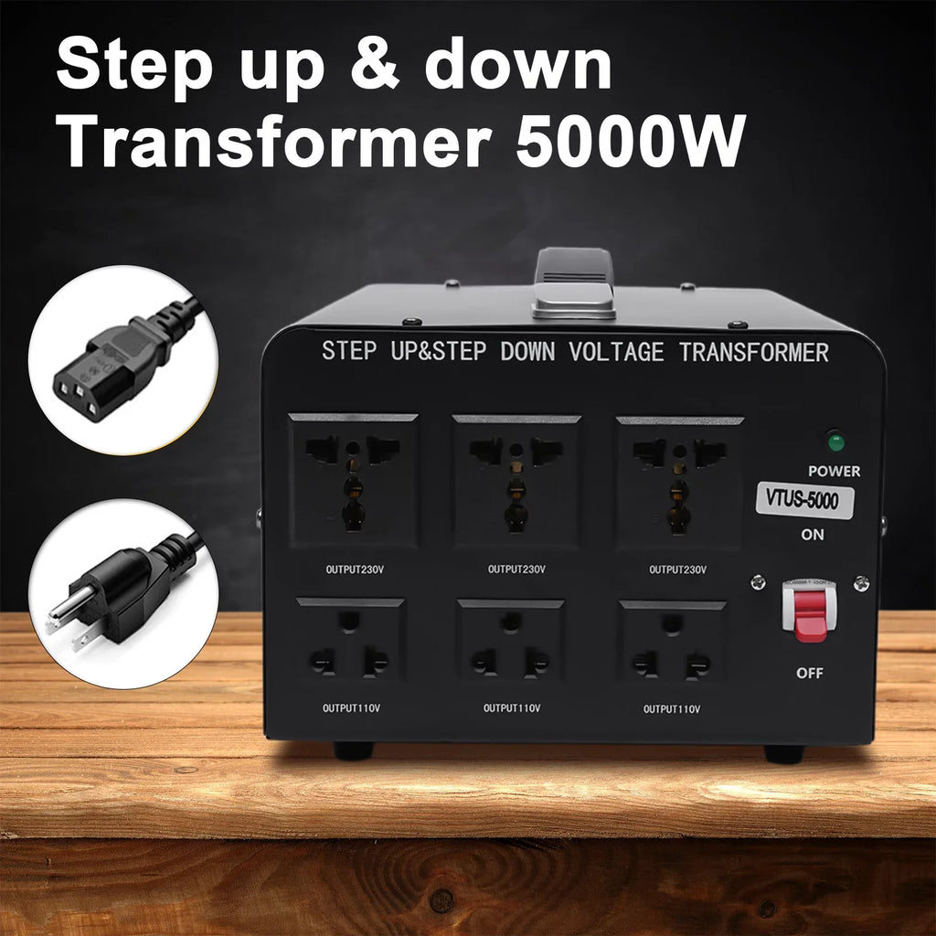 Loyalheartdy 5000 Watt Peak Voltage Converter Transformer Heavy Duty Step Up/Down Convert 110V to 220V / 220V to 110V Electric Power Voltage Converter