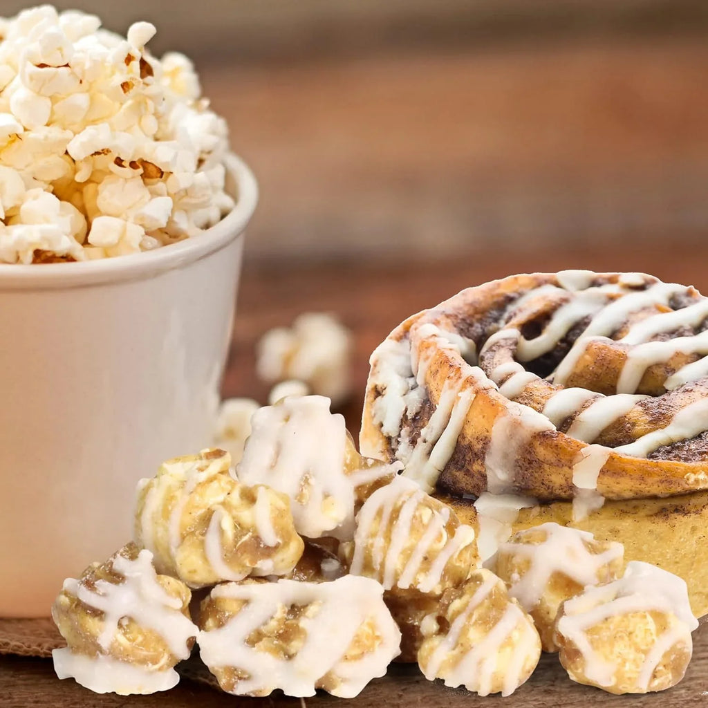 Grmet Cinnamon Swirl Popcorn By Its Delish, 1 Lb Bulk Bag, – Festive Caramel Air Popped Sweet Crunchy Popcorn With White Glaze Corn Snack, Parties – Gluten Free, Vegan, Kosher