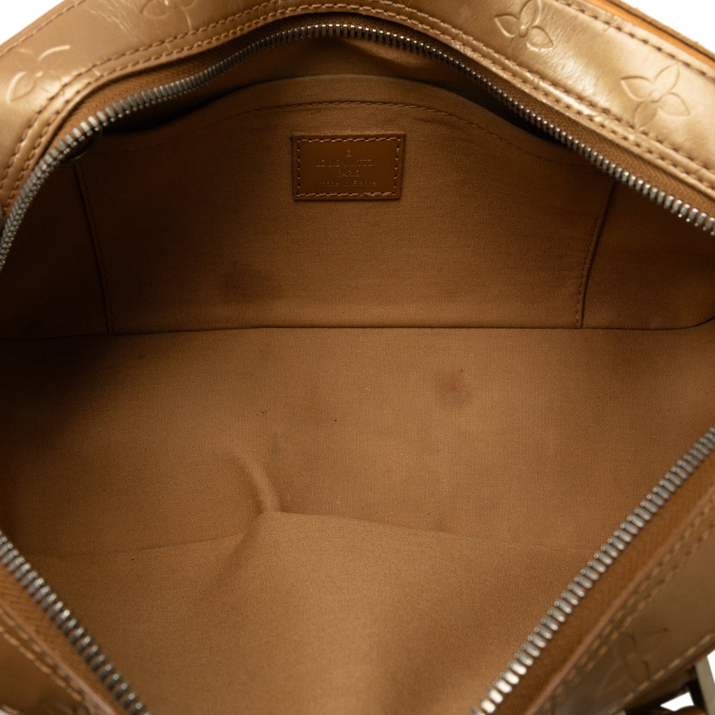 Pre-Owned Authenticated Louis Vuitton Monogram Mat Shelton Calf Leather Brown Handbag Top HandleBag Unisex (Good)