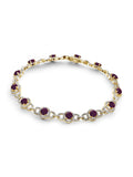 5 3/4 Carat ... Ruby And White Diamond Accent 14k Gold Over Silver Bracelet