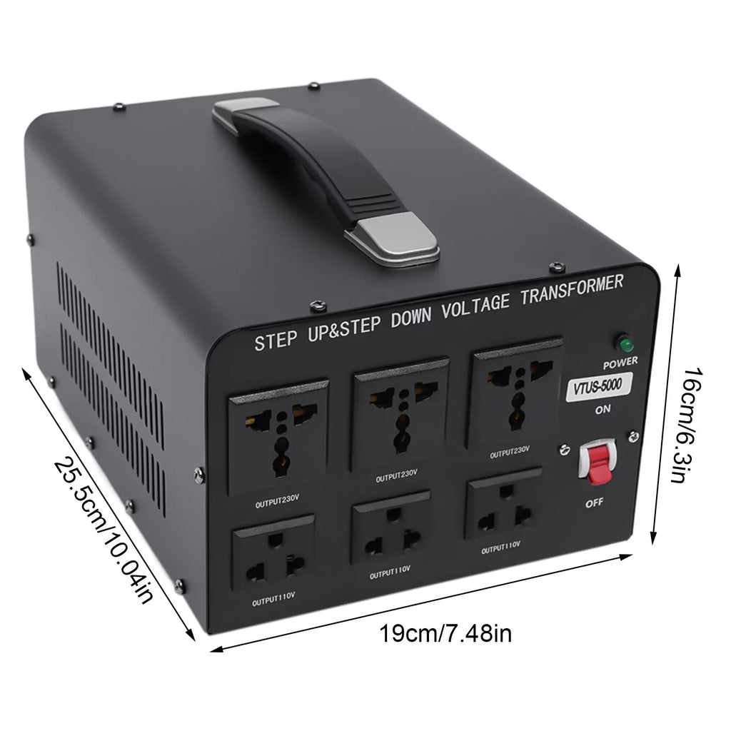 Loyalheartdy 5000 Watt Peak Voltage Converter Transformer Heavy Duty Step Up/Down Convert 110V to 220V / 220V to 110V Electric Power Voltage Converter
