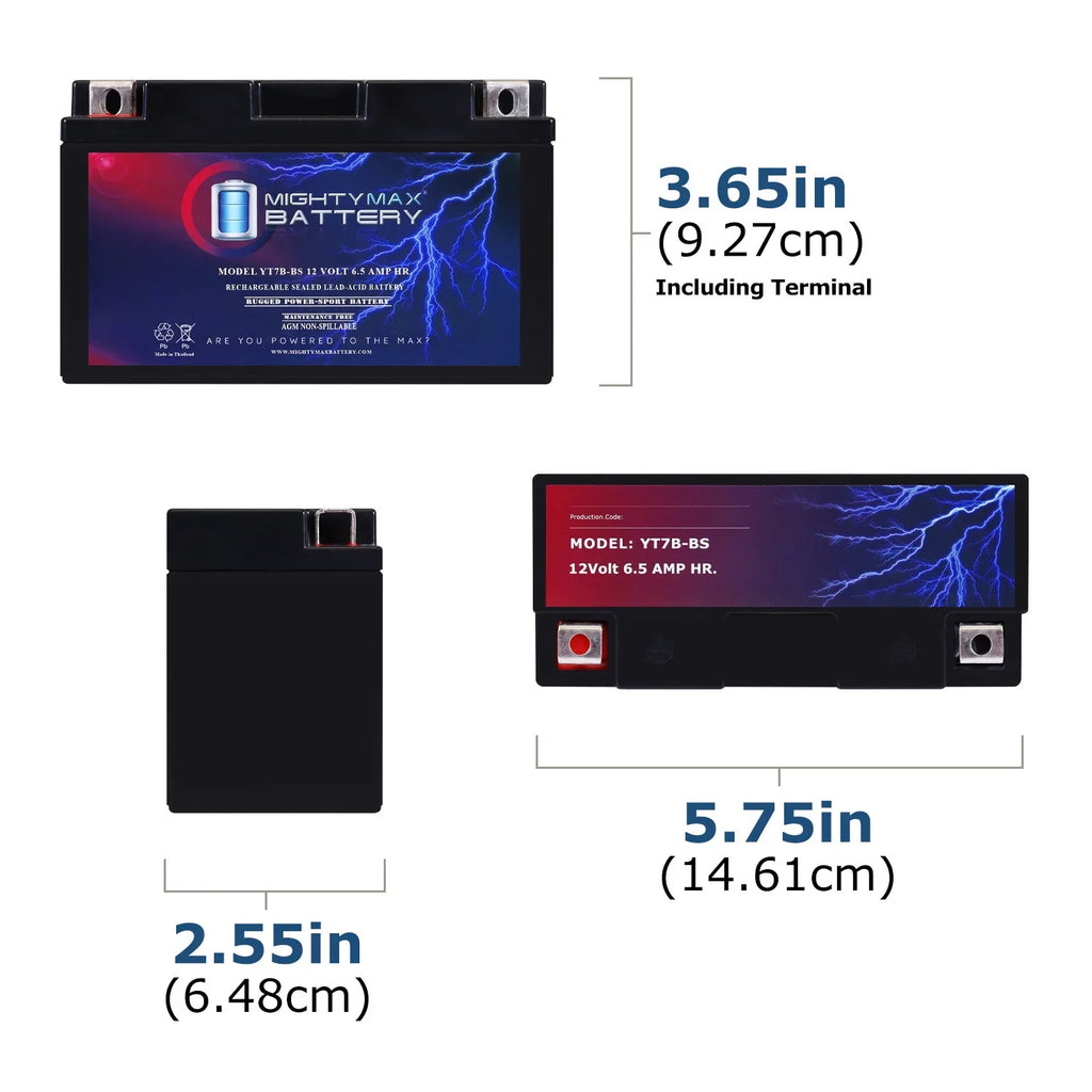 '- 12V 6.5AH Replacement Battery designed for with SigmasTek -  Powersport