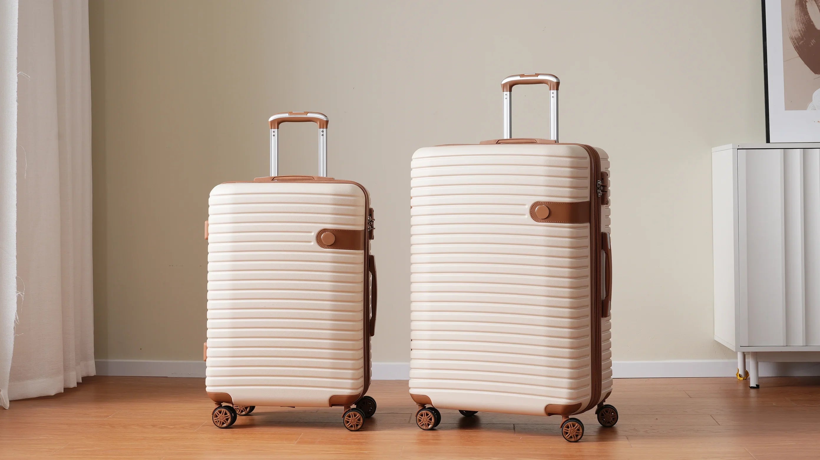 4 Piece Luggage Set Suitcase Set,  Hard Shell Lightweight Expandable Travel Luggage with 4 Packing Cubes,  Lock, Suitcases With Spinner Wheels for Men Women 16''20''24''28''