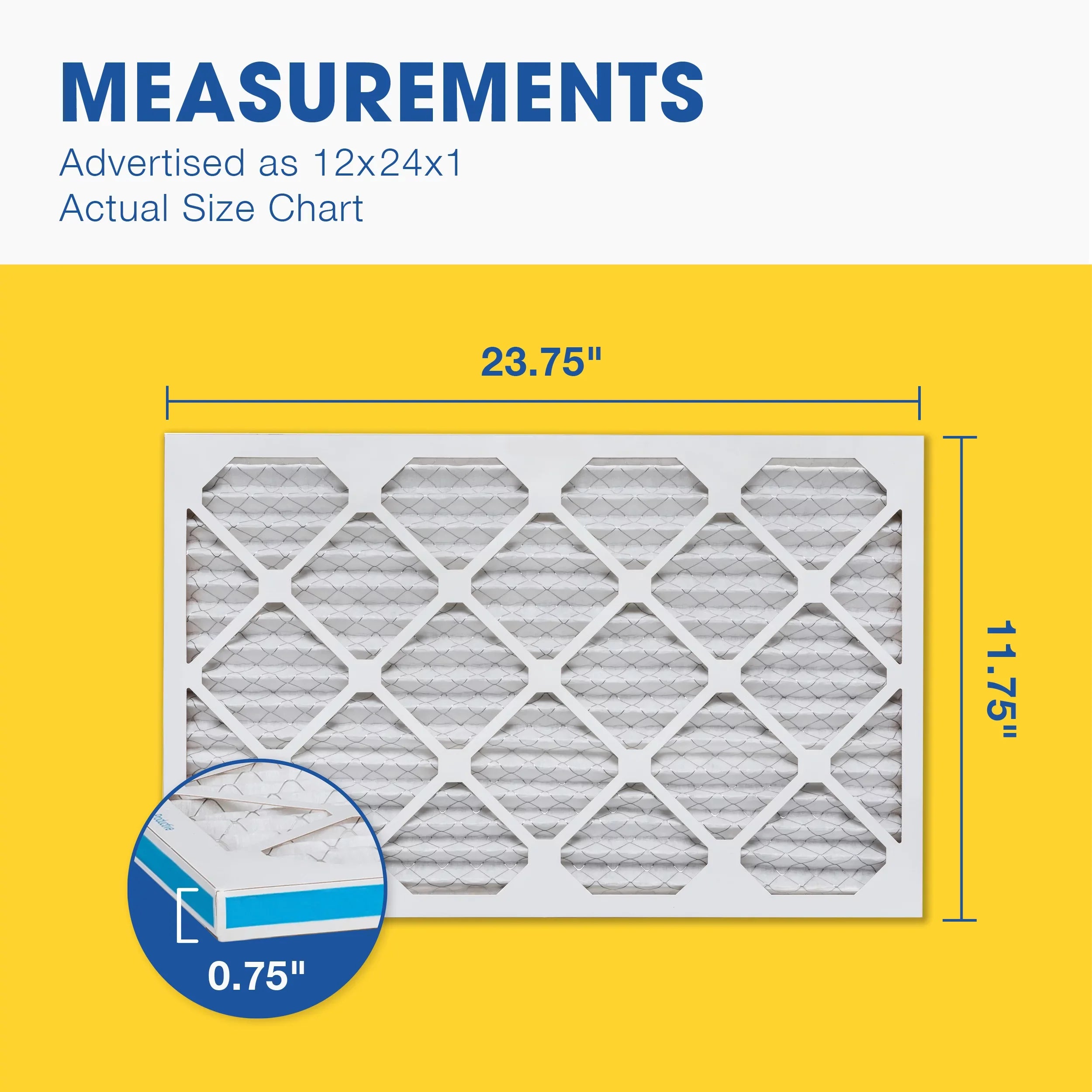 12x24x1  and Furnace Air Filter by Aerostar -  13, Box of 6