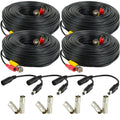 Amcrest 4-Pack 100 Feet Pre-Made All-in-One Siamese  Video and Power  Security Camera Cable with Two Female Connectors for 960H & - Camera and  (-4pack)