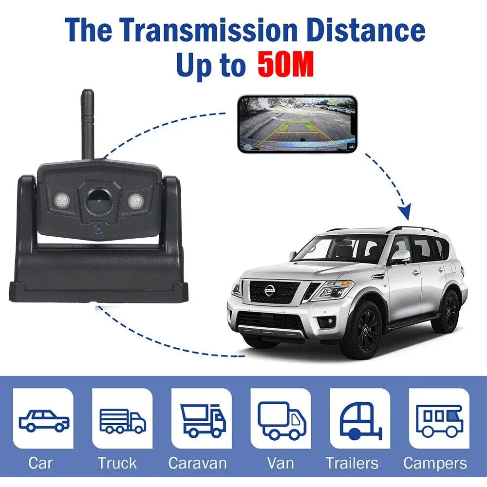 9600mAh Magnetic WiFi Camera - Premium Wireless Backup, Comprehensive Front/Rear Vehicle Views